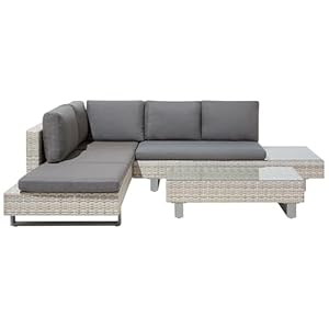 Patioco Lanciano Lounge-Set Rattan Grau-Beige