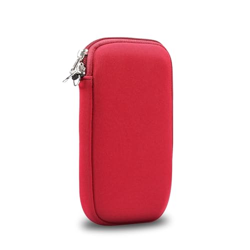 HUAUQAN Funda universal de neopreno para teléfono de 6.1 pulgadas, para iPhone 15 Pro, 15, 14 Pro 14, 13, 12, 12 Pro, 11, XS, X, 11, XR, W correa para el cuello (rojo)
