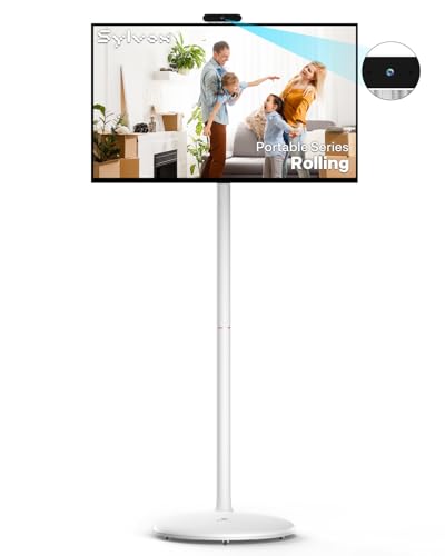 SYLVOX 27 Smart Rolling Display with Stand Portable Touchscreen Monitor for Streaming TV Apps Built in 4 5H Battery 1080P with 8MP Removable Webcam for Home Office Entertainment