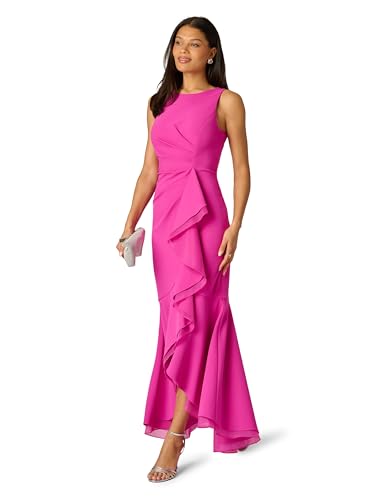 Image of Adrianna Papell Ruffle Crepe Halter Gown