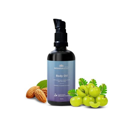 Image of SONARK'S NISARGA HERBS Ayurvedic Body Oil - Natural Massage Oil for Deep Softness, Radiance & Even Skin Tone - Helps Reduce the Appearance of Scars, Stretch Marks & Body Blemishes