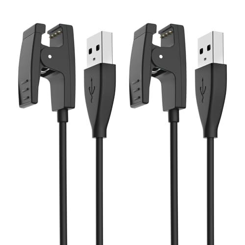 Dismau 2Pack Charging Clip for Garmin Approach S20/G10 Forerunner 235/35/64/230/630/645/645 Music/735XT/Vivomove HR/Lily/Lily 2 Replacement Charger Cable Sync Data Cable [3.3FT]