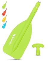 Abahub 1PCS Teleskop Paddel 53-106cm Stechpaddel Notfall Paddel mit T-Griff Leichte Ruder Mini Hilfspaddel Teleskopierbar Aluminiumschaft für Kanufahren Kajkak Schlauchboot, Grün