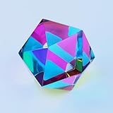 CMY Cubes The Motus (50mm) - Cyan, Magenta & Yellow Polyhedron - Subtractive Color Mixing Optical Icosahedron - Teaches Subtractive Color Mixing - Educational, Physics & Kinetic Art Desk Object