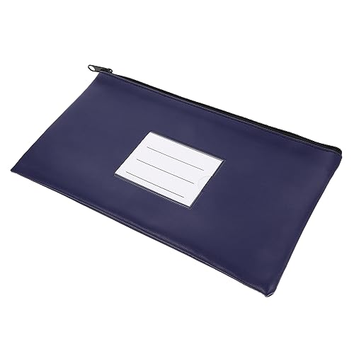 HOMSFOU Zipper Cash Pouch Capacity PU Leather Organizer for Receipts Cash Storage Portable Money Bag for Travel Shopping Zippered Pouch for Easy Organization