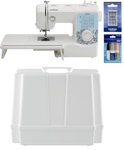 Image of Brother XR3774 37-Stitch Sewing and Quilting Machine with Wide Table, Hardcase for Carrying and Storage, Premium Sewing Thread 6-Pack and 5-Piece Sewing Machine Needles