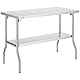 VEVOR Arbeitstisch Küche, 1220x610x850mm Arbeitstisch Gastro 2-lagiger Zubereitungstisch Edelstahl Gastro Tisch, Essenszubereitung Gewerbe Küchentisch Lebensmittel Küchentisch Edelstahltisch