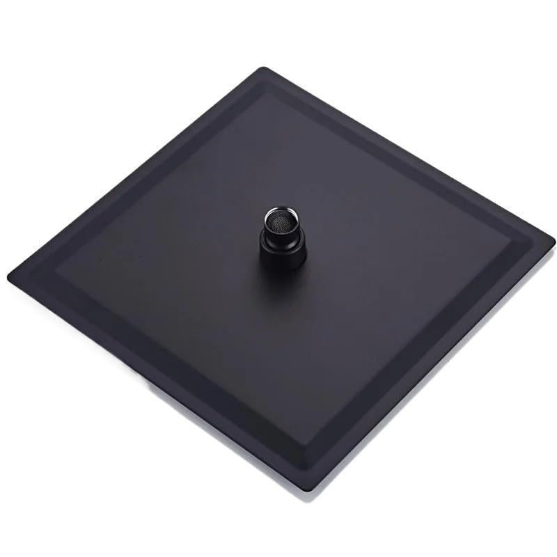 Doccia a pioggia, compatibile con BAKALA, testa nera quadrata rotonda da 8-16 pollici | Soffione doccia a pioggia inox multidimensione, compatibile for BAKALA, finitura nera(12inch)