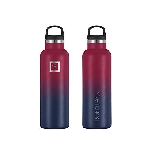 IRON °FLASK Botella de Agua para Deportes de Boca Estrecha - 20 oz, 3 Tapas (Tapa de Paja), Acero Inoxidable con… - Imagen 6