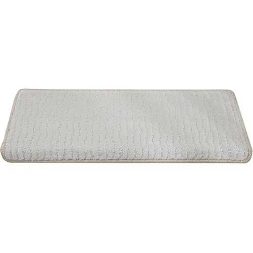 �K�i ����~�߃}�b�g �K�i�p�J�[�y�b�g 10���Z�b�g �ؐ��K�i�p �����p �ӂ��ӂ� �E�F�[�u�X�g���C�v�f�U�C�� �ė��p�\ ����~�߃��e�b�N�X��(Beige,24x80 cm/10x31 in)