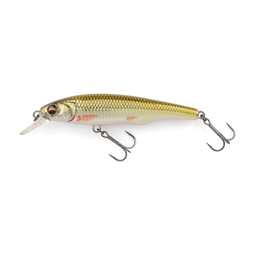 Leurre de pêche Gravity Twitch 11,4 cm doré brillant avec hochet interne pour carnassiers