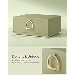 SONGMICS 2-Layer Jewelry Box, Jewelry Organizer with Handle, Removable Jewelry Tray, Jewelry Storage, Floating Effect, 8.1 x 9.4 x 4.3 Inches, Gift Idea, Sage Green UJBC165C02 - Image 3