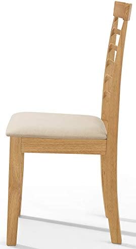 Hallowood Furniture Ledbury Small Solid Wooden Dining Table & Chairs Set of 2 in Oak Finishing  Space Saving Kitchen Table and Chair for Dining Room, Hallway, Living Room and Café  Breakfast Table