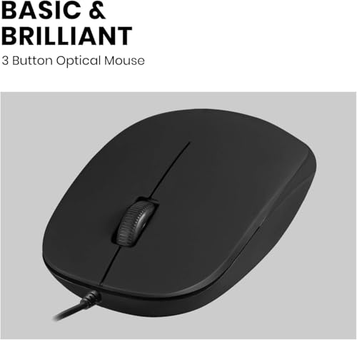 Image of Perixx PERIMICE-201C USB-C Wired Optical Mouse - Ambidextrous 3-Button 1000 DPI Plug-&-Play Mouse with 6-Foot Cable for MacBook, Chromebook, Laptop & Tablet