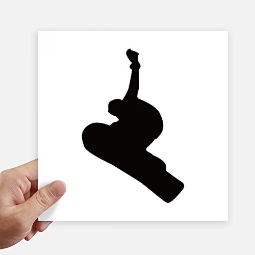 Sticker planche à roulettes silhouette saut motif multicolore format carré 4Pcs