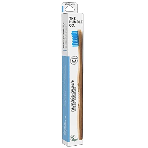 Brosses à dents adulte Humble Brush bleu lot de 4 poils souples