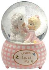 Miniatura 3 de Precious Moments, Jesús me ama, globo de nieve, resina, niña, 102403