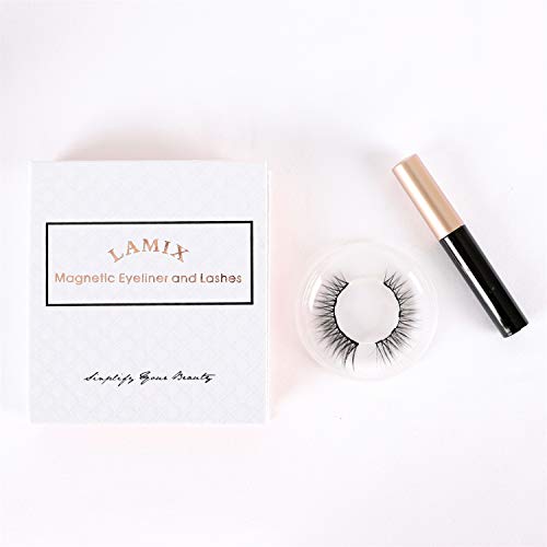LAMIX Magnetic Eyeliner with Magnetic Eyelashes Kit No Glue False Lashes