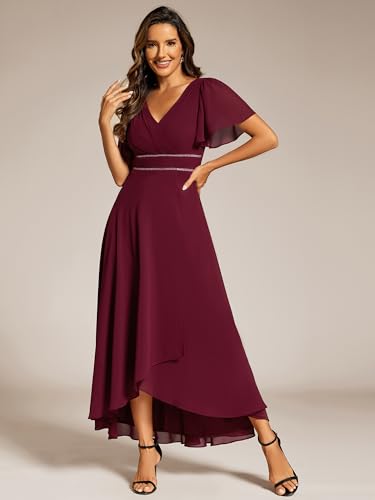 Image of Ever-Pretty Summer A-Line V-Neck Formal Dress for Women Empire Waist Chiffon Mother of the Bride Wedding Guest Dresses 41981