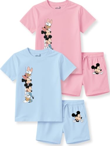 Image of minicult kids Kids Cotton Shorts and Matching Tshirt Coord clothing set with Cute Prints Clothing Set (200gsm Cotton Fabric)(pack of 2)