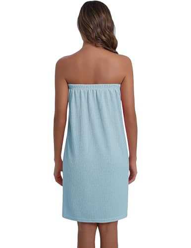 Image of Ekouaer Waffle Robes For Women Bath Wraps Lightweight Knee Length Soft Shower Robe with Pocket S-L