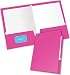 New Generation - PINK - 2 Pocket Presentation Folder / Portfolio 9.25 x 12 Inches Heavy Duty paper UV Glossy Laminated - 6 Folders per Pack in a Display Box