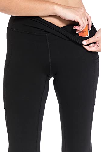 Leggings Depot High Waist Solid Athletic Pocket Yoga Pants For Women (Capri, Black, Medium) #TOP6