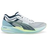 PUMA Mens Deviate Nitro Elite Racer Running Sneakers Shoes - Grey, Puma White-dark Slate-fizzy Light, 11 UK
