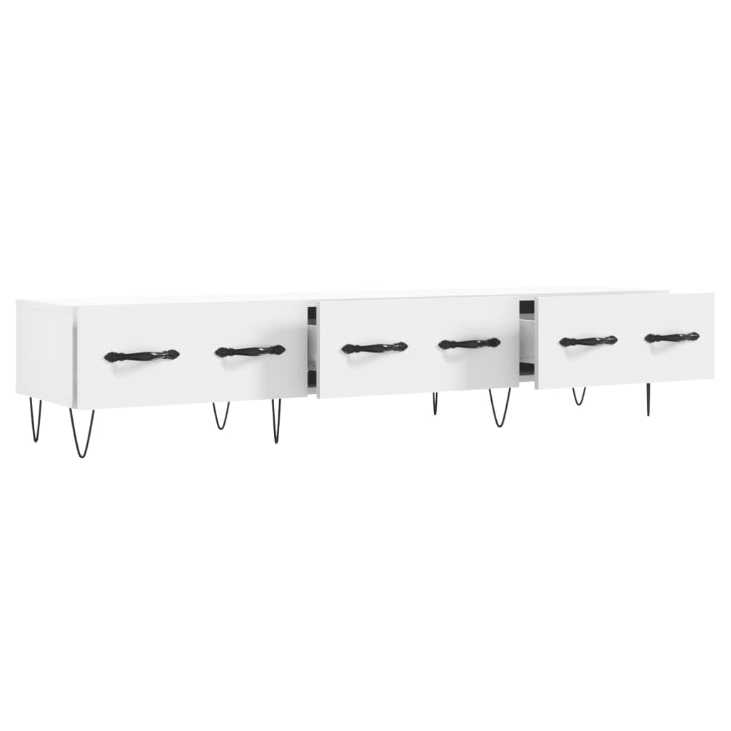 Meuble TV LED,Meuble TV 180 cm Longueur,Meuble TV Blanc 150x36x30 cm Bois d'ingénierieConvient au Salon, à la Chambre à Coucher, à la Salle de séjour