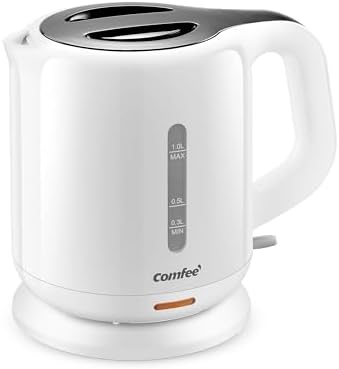 （06:00時点） COMFEE' 電気ケトル 1.0L カンタン 急速沸騰 空焚き防止 沸騰自動OFF機能付き お手入れ簡単 コンパクト シンプル 一人暮らしに最適 ホワイト MK-08D03A