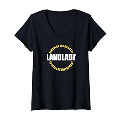 Grab Your Women's V-Neck T-Shirt Featuring the Iconic 'Greatest Landlady' Quote – Pub Landlady Humor Bar Patron Statement Sarcasm