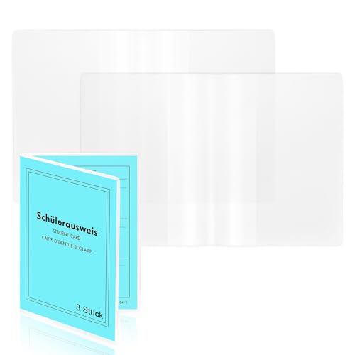 3 Stück Ausweishülle A7 Doppelhülle Scheckkarte 150 × 107mm Hülle Schülerausweis Ausweishülle Doppelhülle Schutzhülle für Blutdruckkontrollkarte Studentenausweis Sozialversicherungsausweis