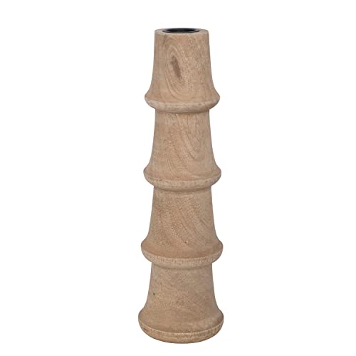 Creative Co-Op Hand-carved Mango Wood Taper Candle Holder
