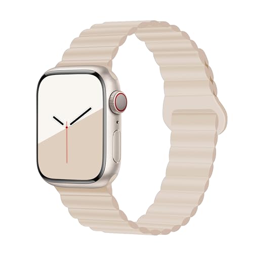 Bracelet sport magnétique en silicone réversible pour Apple Watch toutes séries et Ultra