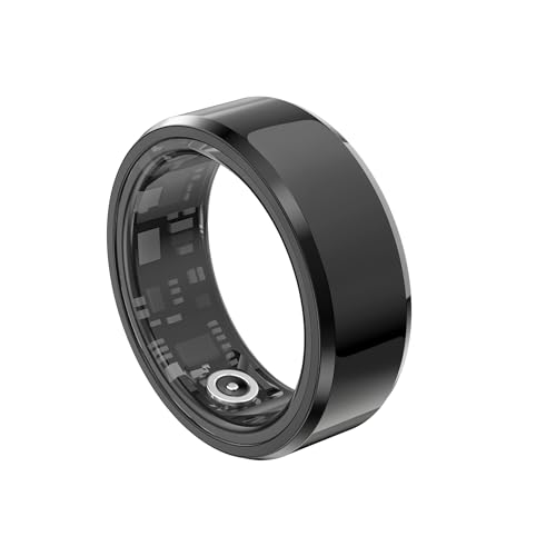Generic Health Tracker Ring, Fashion and Technology, Ceramic, IP68 Waterproof, for Android and iOS Devices, JYouPro App (Size 9)