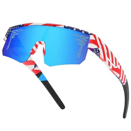 Image of FIXEROS Polarized Fit Over Glasses Sunglasses for Men Women Wrap Around Sports Goggles for Driving Cycling Fishing