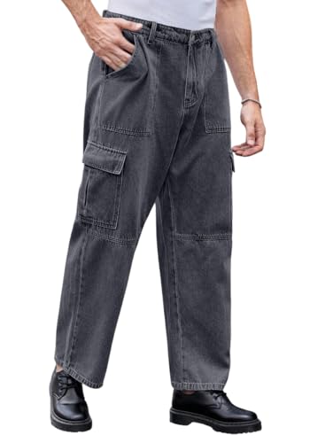 Image of TAGAS Men Loose Fit Men's Flip Pocket Cargo Pant|Man Stylish Cotton Loose Fit Denim Jeans || Multi-Pocket Styling || Perfect for Casual Fashion || Comfortable Classic Men's Outerwear (MDJ-33)