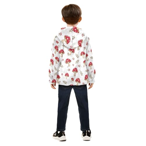 CHIFIGNO Red Mushrooms Toddler Boy Winter Jacket Soft Snow Jacket for Boys 3T4