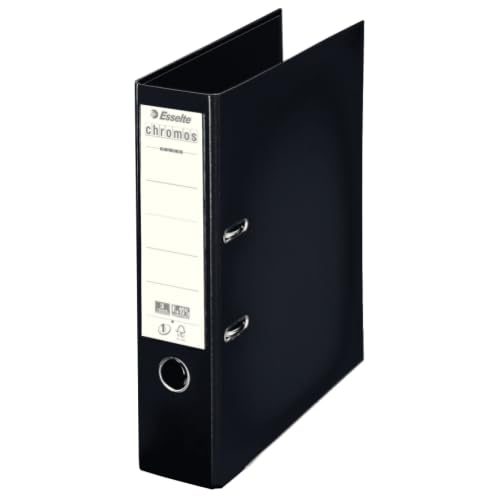 Raccoglitore a leva Chromos più A4, dorso di 80, colori nero – Set di 10