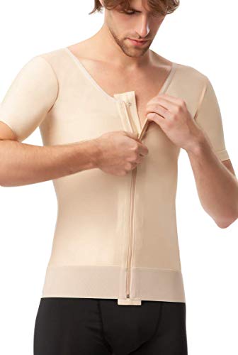 Isavela Mens Vest With Above Elbow Sleeves And Front Center Zipper2