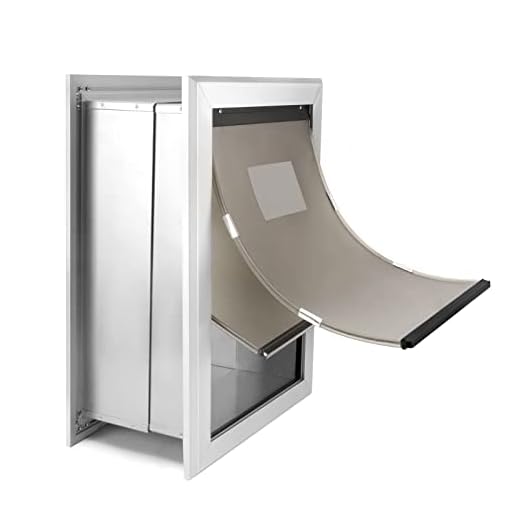 PATAPLUS Dog Door for Wall, Telescoping Tunnel, Aluminum Frame, Durable Magnetic Double Flaps Heavy-Duty Pet Door, Security Lock, Energy Efficient, Easy to Install(Up to 110 Lb), Large