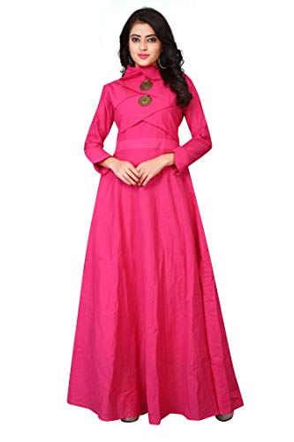 Image of DHRUVI TRENDZ Women's Cotton Regular Fit Kurta