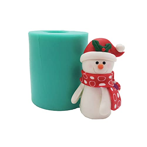 3D Snowman Silicone Mold for Christmas Candle Making Resin Molds Soap Clay Mould