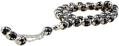 Moonlove 12MM 33 Muslim Prayer Beads Tasbih Zikr Resin Meditation Mala Bracelet Islamic Rosary Religion Relief Eid Ramadan Gift Misbaha Round Ball Beads