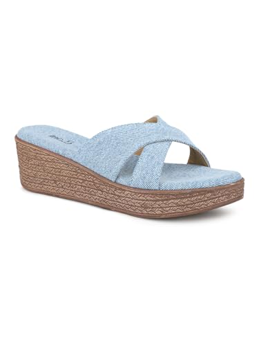 Inc.5 Women Blue Denim Wedges Heels (B0CSKJ8MWG) Amazon Price History, Amazon Price Tracker