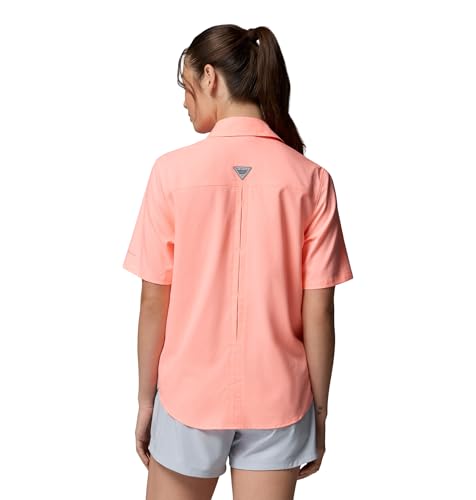 Columbia Women's PFG Castback Woven Short Sleeve, Tiki Pink, X-Large - image 2