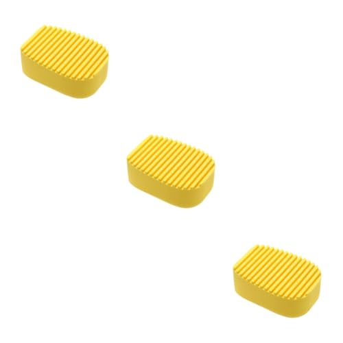 HAPINARY 3pièces Mini Planche à Linge Silicone Brosse à Laver Vêtements Portable pour Nettoyage Cols Jaune