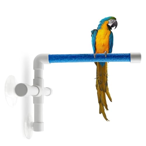 CZWESTC Bird Shower Perch with Suction Cup, Parrot Window Perch Stand, Parakeet Bath Wall Rack for Parrot Parakeet Conure Cockatiel - image 6