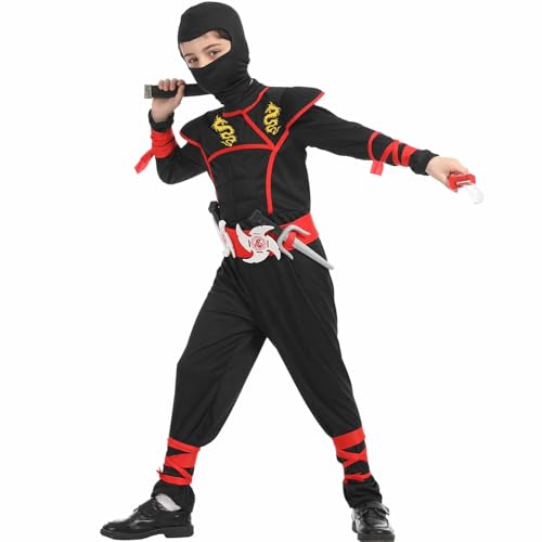 Disfraz completo ninja para niños con accesorios miniatura 3