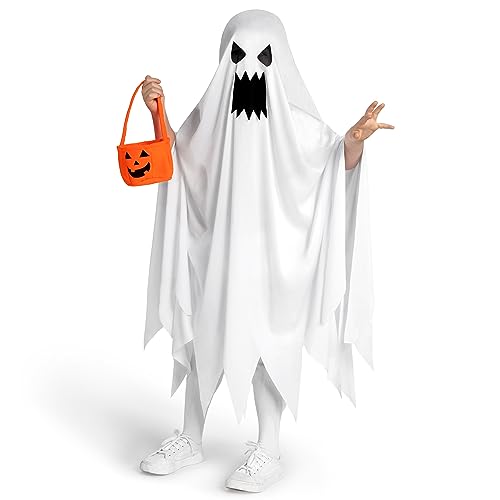 Disfraz de Fantasma para Niños con Cesta de Calabaza miniatura 4